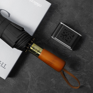 ร่มพับสามตอนอัตโนมัติเต็มรูปแบบ ด้ามไม้เนื้อแข็ง 10 ซี่โครง ของขวัญธุรกิจ ร่มโฆษณา ใช้ได้ทั้งแดดและฝน - Product Image 4