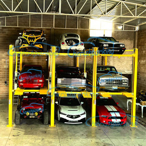 Elevador de Estacionamiento de Vehículos de Cuatro Columnas Personalizado de Fábrica, Elevador de Estacionamiento de Automóviles de Triple Capa, Apilador Automático Vertical Hidráulico - Product Image 2