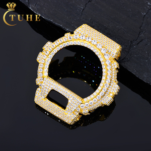 Boîtier de <span class=keywords><strong>montre</strong></span>, lunette et boucle de bracelet en argent sterling 925 fait main, style Hip Hop, entièrement sertis de moissanite VVS, pièce de <span class=keywords><strong>montre</strong></span> pour DW6900 - Product Image 1