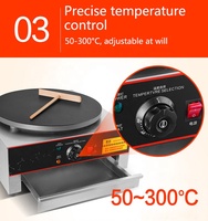 Machine à crêpes électrique 40CM, équipement de collation, Machine à crêpes en acier inoxydable