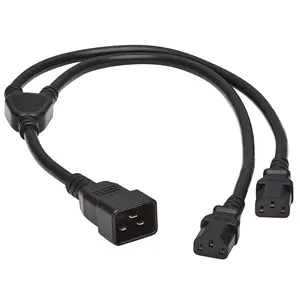 Heavy-Duty CPU/PDU Power Cord C13 to C20 15A Y Splitter Adapter AC Power Extension Cord