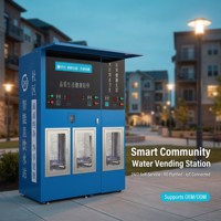Máquina Expendedora de Agua con Medidor Digital RO 800 GPD, Kiosco de Recarga de Agua Purificada para Jardín de Infancia y Escuela Primaria, Puerta S1