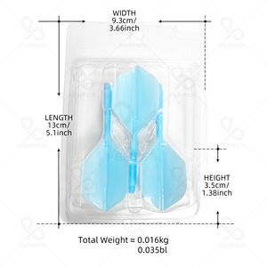 PENPEN Plumes de fléchettes sportives en plastique durable, forme de fléchette, queue transparente, anti-lancer, 2BA, personnalisables, violet, 3 pièces/boîte - Product Image 2