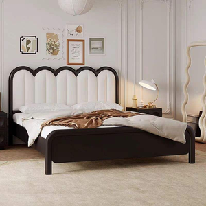 <span class=keywords><strong>Lit</strong></span> de style nordique contemporain, <span class=keywords><strong>lit</strong></span> double moderne en tissu crème, cadre en bois, taille king size, taille queen size, meubles de chambre à coucher, cadre de <span class=keywords><strong>lit</strong></span> - Product Image 1