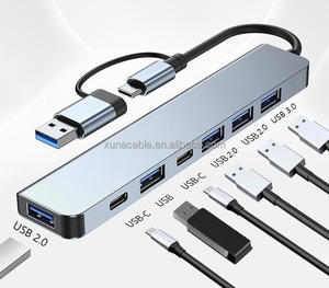 7-in-1 Dual head <span class=keywords><strong>USB</strong></span> <span class=keywords><strong>3</strong></span>.0 Type-C Docking Station <span class=keywords><strong>Hub</strong></span> đa chức năng <span class=keywords><strong>USB</strong></span> <span class=keywords><strong>3</strong></span>.0 <span class=keywords><strong>HUB</strong></span> - Product Image 2