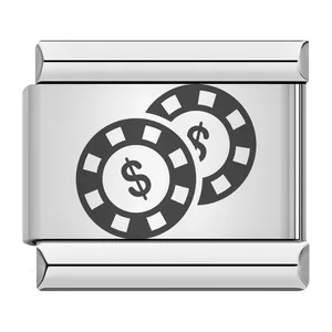 Moda mujer hombre <span class=keywords><strong>Poker</strong></span> Casino encanto italiano enlaces ajuste 9mm pulsera de acero inoxidable joyería DIY hacer brazalete joyería regalos - Product Image 3