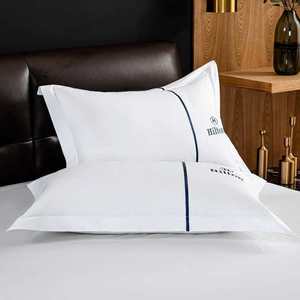 <span class=keywords><strong>Federe</strong></span> in <span class=keywords><strong>Cotone</strong></span> Organico a Righe Bianche Personalizzabili per Set <span class=keywords><strong>di</strong></span> Biancheria da Letto per Hotel - Product Image 5