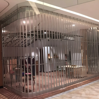 Porte accordéon transparente en polycarbonate pour devanture de magasin, moderne, avec cadre en alliage d'aluminium manuel