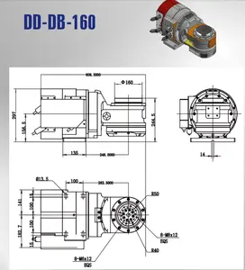 Maschinenwerkzeug-Zubehör 5. 5te Achse Einzigarm Horizontale Neigung Indexierungs-Wirkzeug-Rotationstisch für CNC-Drehmaschine