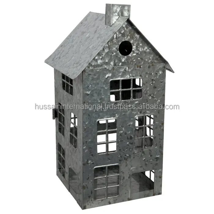 Galvanized Metal Shine House For Christmas Decor