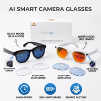 Gafas Inteligentes con Cámara de 2MP, WiFi, Traducción IA en Tiempo Real, Gafas Meta compatibles con Grabación de Fotos y Vídeos