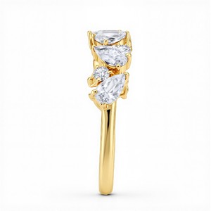 Anillo Elegante con Diamantes Cultivados en Laboratorio, Corte Redondo de 0.32 Quilates y Pera de 1.75 Quilates para Mujer, Diamantes VVS VS, Plata 925, Oro de 10KT, 14KT, 18KT - Product Image 6