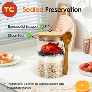 Contenitore per <span class=keywords><strong>Zucchero</strong></span> in Vetro con Cucchiaio da 500 ml Barattoli in Vetro con Coperchio <span class=keywords><strong>e</strong></span> Cucchiaio in Bambù <span class=keywords><strong>Contenitori</strong></span> per la Conservazione di Chicchi di Caffè - Product Image 2