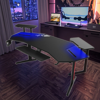 Grand support pour moniteur de bureau de jeu RVB Table d'ordinateur Esports simple en fibre de carbone métal personnalisé meilleure configuration de jeu PC bon marché