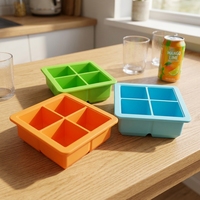 Moule à glaçons carrés en silicone personnalisé, 4 cavités, plateau de congélation DIY pour crème glacée