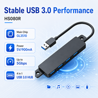 Hub USB 3.0 de 4 Puertos al por Mayor, Chip GL3510, 5Gbps de Alta Velocidad, Adaptador de Extensión de Datos Multi USB Delgado para Laptop y PC