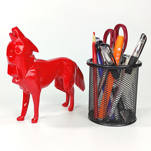 Geometría diseño moderno tamaño pequeño Lobo estatua escultura - Product Image 2