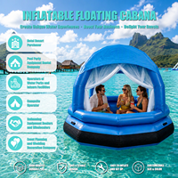 Tente de piscine flottante gonflable de 220 cm, salon aquatique modulaire en 3 parties avec auvent pare-soleil pour complexe hôtelier et lac