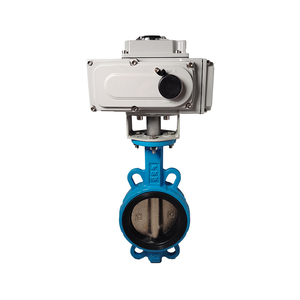 Válvula de Mariposa Eléctrica de Doble Brida de Hierro Dúctil de Alto Rendimiento con Control Automático/Manual para Agua DN50-DN750 Personalizada Azul - Product Image 5