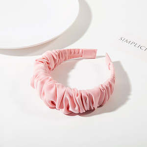 JIRIS 2022 नई फैशन कस्टम हेडबैंड डिजाइनर सिर वाइड शिकन Hairband महिलाओं लड़कियों देवियों प्रसिद्ध ब्रांडों के लिए शुद्ध रंग - Product Image 3