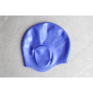 Bonnet de bain en silicone extra large pour femmes avec protection des oreilles, mélange de couleurs unies - Product Image 3