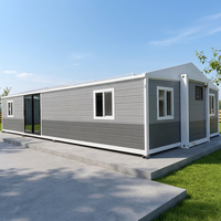 HEYING 40FT Weißer Rahmen Grauer Doppelflügel-Containerhaus mit Schrägdach Modern Rustikal Atmungsaktiv Isoliert Glas Hotel/Schulnutzung 5