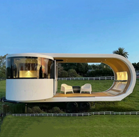 Villa modulaire en acier à structure extensible télescopique, maison préfabriquée de type capsule, design moderne