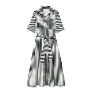 Robes chemises boutonnées à col et ceinture pour femmes, nouvelle collection printemps, vente en gros, tendance - Product Image 3