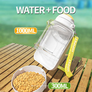 Bouteille d'eau portable pour animaux de compagnie 2 en 1, bol à boire pour chien, distributeur de nourriture pliable, grande capacité, utilisation en extérieur - Product Image 4