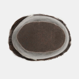 Protesi Capillare <span class=keywords><strong>da</strong></span> <span class=keywords><strong>Uomo</strong></span> in Pizzo Francese, 100% Capelli Umani Remy, Sistema V-Looped, Perimetro in PU, Onda Naturale, Traspirante, Misure Personalizzabili - Product Image 3