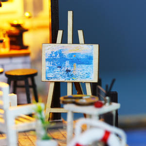 IIECREATE Juego <span class=keywords><strong>de</strong></span> <span class=keywords><strong>casa</strong></span> <span class=keywords><strong>de</strong></span> <span class=keywords><strong>muñecas</strong></span> en miniatura hecha a mano Hermosa Luz <span class=keywords><strong>de</strong></span> madera DIY <span class=keywords><strong>con</strong></span> piscina 3D Modelo ensamblado Muebles para adultos - Product Image 6