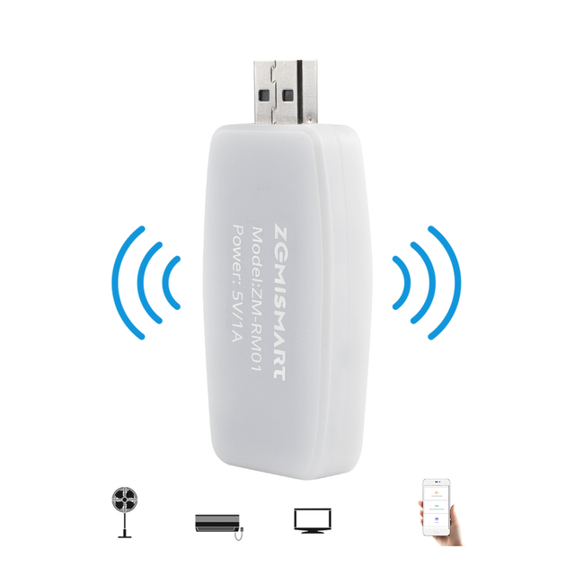 Zemismart Tuya RF+IR Controller WiFi USB Dongle All in One Remote DIY Learning Function Control Fan TV Aircon