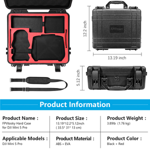 Amazear Estuche de viaje todo terreno para DJI Mini 5 Pro Caja dura impermeable Protección completa de Dron y accesorios de equipo - Product Image 2