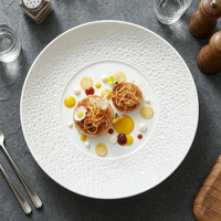 Assiette à dessert en porcelaine blanche nordique moderne 17 cm, écologique, faite à la main, compatible micro-ondes, pour usage en restaurant