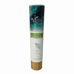 plastic tube for cosmetics packaging skin care cream tube soft cosmetic packaging tube with wooden cap