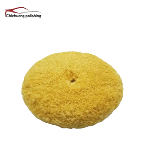 Tampon de polissage en <span class=keywords><strong>laine</strong></span> double face de 8 pouces de bonne qualité, couleur blanche, calibre 16, filetage 5/8''-11, pour polissage automobile, OEM, grain 1500 - Product Image 1