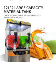 Mesin Jam tank kapasitas besar tunggal 12L Slushy desain terlihat simpel 1 mangkuk Pembuat lumpur beku komersial
