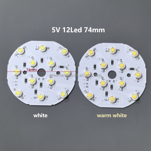 Module LED pré-câblé 5V basse tension haute luminosité, diamètre 48mm 74mm, pour lampe de travail DIY, blanc chaud, carte PCB USB, intensité variable - Product Image 3
