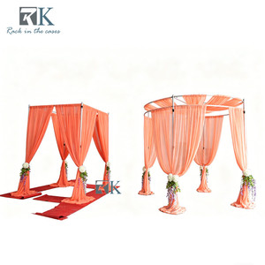 RK Elegant Aluminum Pipe Drape Wedding Decora with Chiffon Drape & Floral Accents Detachable - Product Image 1