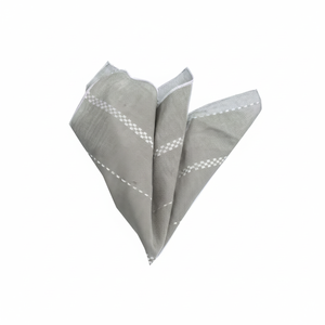 Green Linen <b>Top</b> with White Checkered Stripe Pattern Neck <b>Handkerchief</b> and Pocket-Fashionable Clothing Accessory - Product Image 2