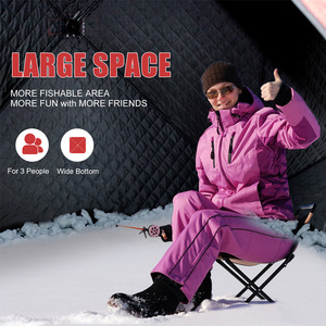 Grande tente de pêche sur glace isolée, carrée, double couche, en coton épais, résistante au froid, pour l'hiver et l'extérieur - Product Image 5