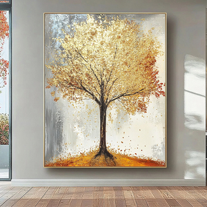 Trang trí nội thất handmade vải hiện đại trừu tượng 3D kết cấu cảnh quan sang trọng tường nghệ thuật Vàng cây sơn - Product Image 4