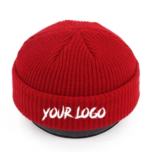 Cappelli lavorati a maglia all'ingrosso Logo ricamato caldo berretto personalizzato ricamo cappello invernale