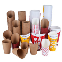Gobelet en papier écologique jetable incliné, personnalisé, en kraft, pour frites et plats à emporter