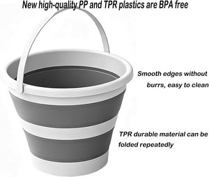 Space Saving <b>Collapsible</b> Bucket PP TPE Material Foldable Water Bucket With Pour Spout for Home Car Camping Laundry <b>Storage</b> - Product Image 5