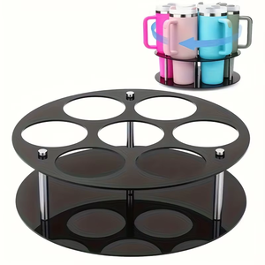 믹스웨어스 이중 360도 회전 아크릴 물병 보관 랙 주방 캐비닛 정리대 40온스 대용량 - Product Image 6