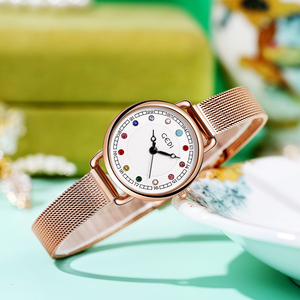 High End Colorful Diamond Dial Women's Niche Light Luxury High Aesthetic Waterproof Stainless Steel Quartz <b>Watch</b> - Product Image 2
