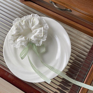 Ballet Style Spring and Summer Lace Scrunchies Sweet <strong>Tartan</strong> Webbing Bow Hair Accessories - Product Image 6