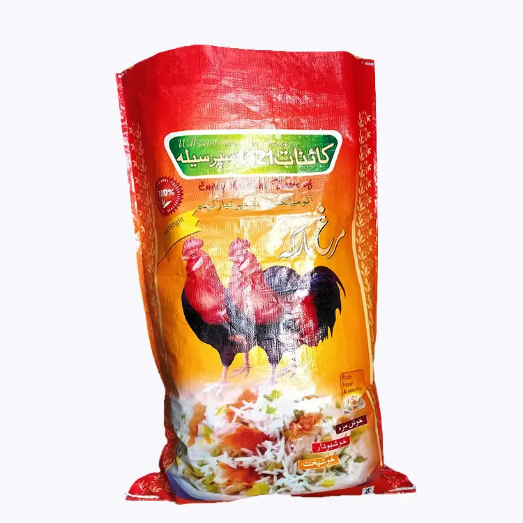 Tas beras, 5kg 10kg 25kg 50 kg plastik Bopp dengan Logo Polipropilena 50Kg Pp karung kemasan nasi tenun