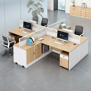 Muebles de Oficina Modernos Modulares de Madera de Primera Calidad, Divisores de Escritorio Dobles con Paneles Divisores de Vista Completa para Oficina - Product Image 1